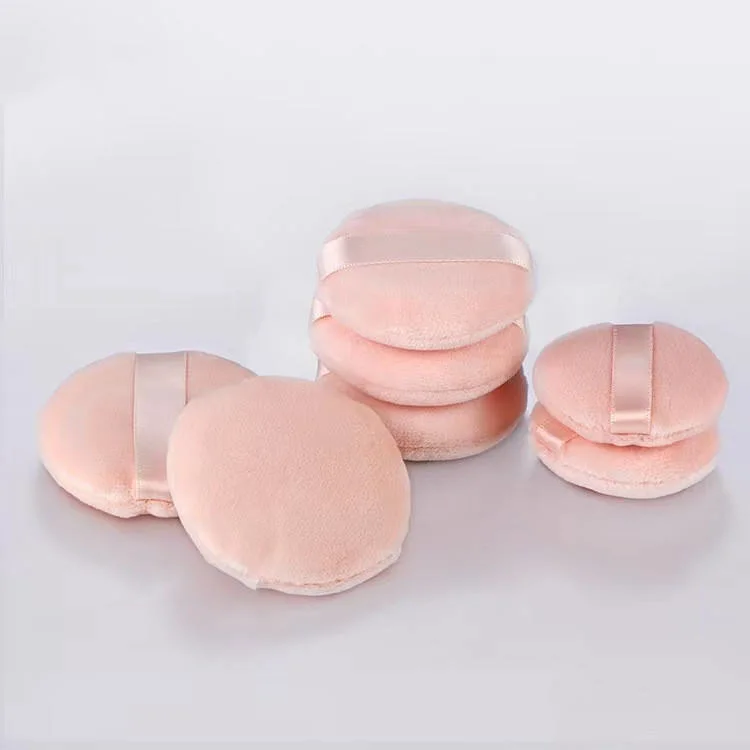 Custom Logo Foundation Cosmetic Powder Puff Cloth Towels Skin Care Washable Makeup Remover Cleaner Pads Puff Clean Sponge for Facial Cleaning Pad